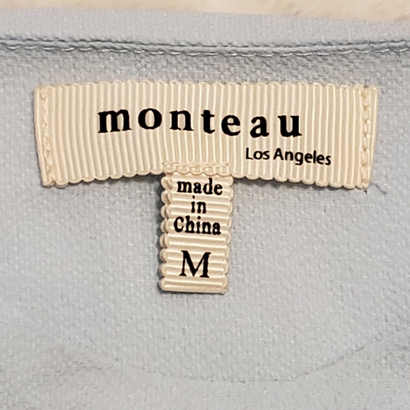 Monteau Baby Blue Flutter Sleeve Cold Shoulder Blouse - Picture 4 of 12